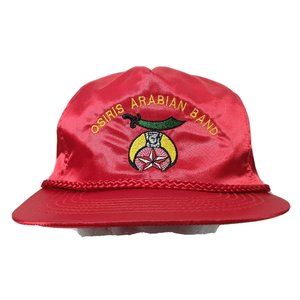 Shriners Osiris Arabian Band Cap Red Satin Embroidered Adjustable YKK Closure
